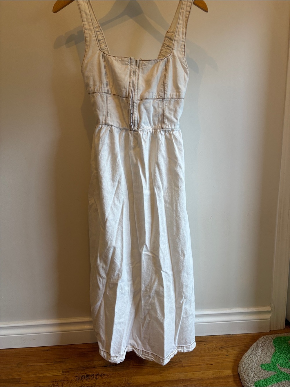 White Sleeveless Maxi Dress with Front Zip
